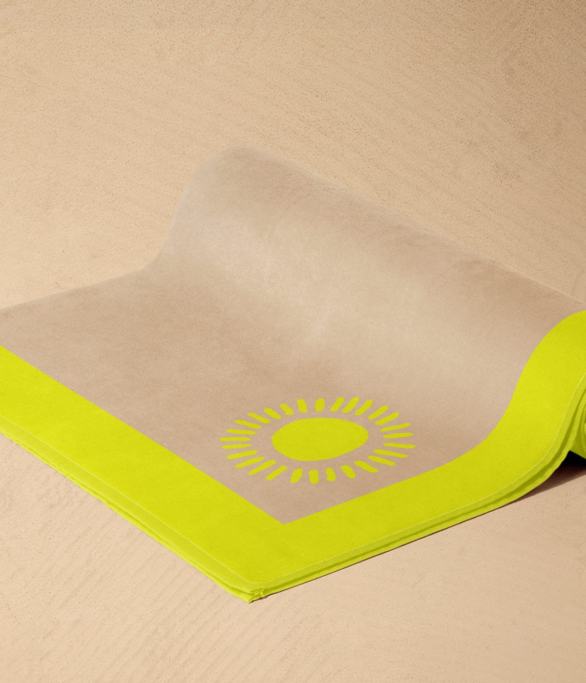Kiyo Bright Yellow Wave-line Beach Towel