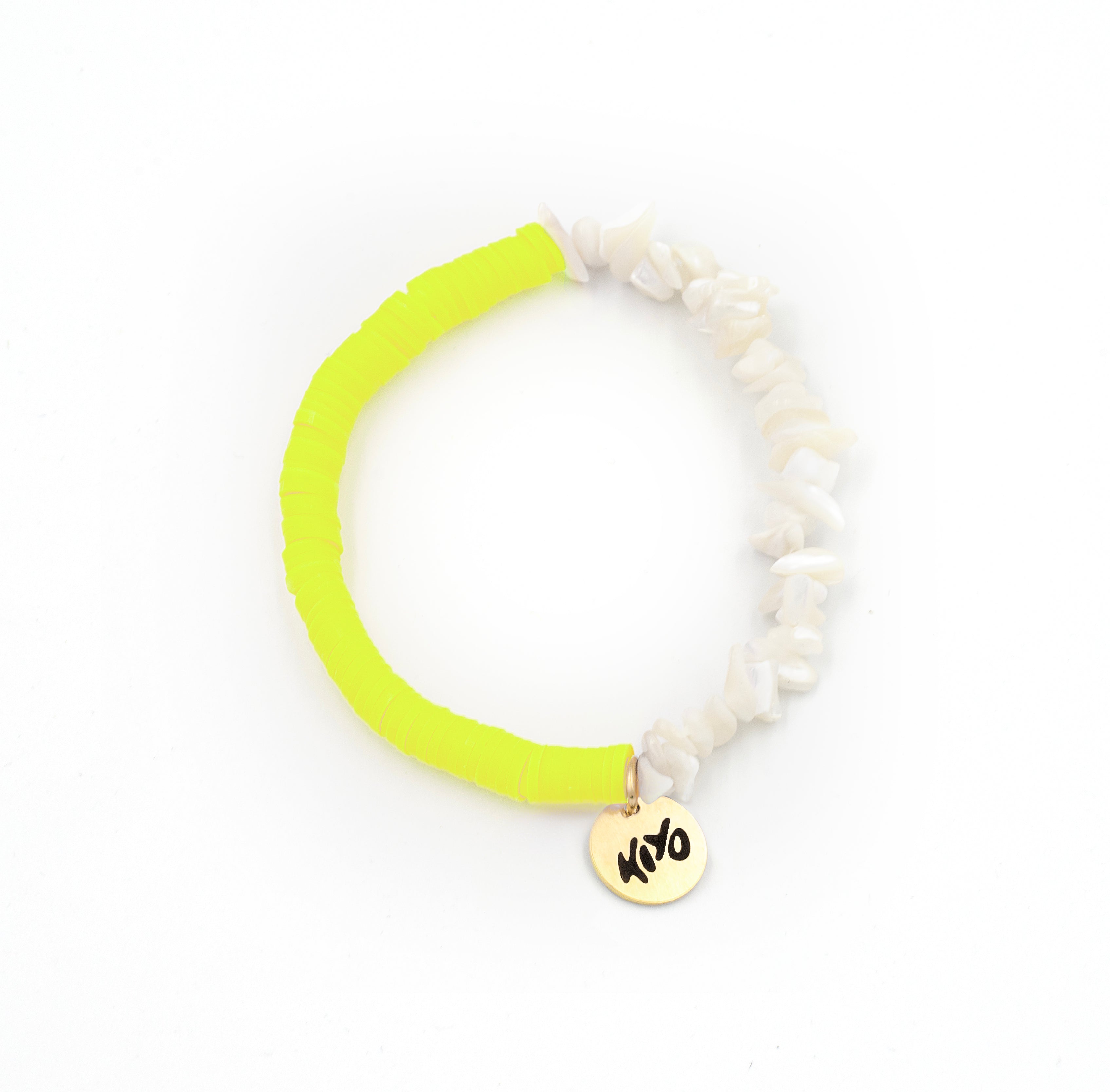 Glow in the Dark Beaded Stretch Bracelet, Luminous Green Yellow