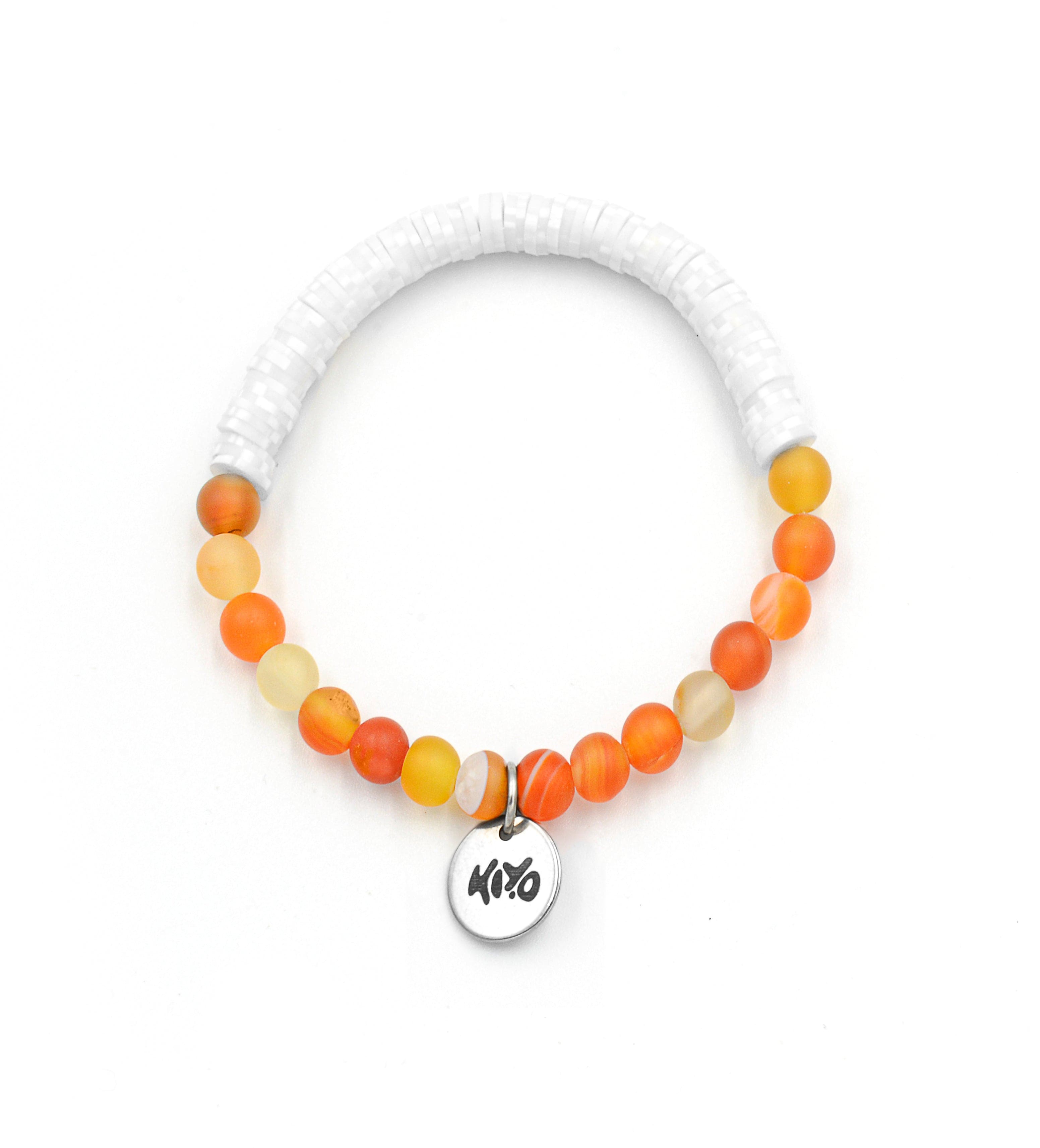 Kiyo Bracelet 16.5 / Sunset Orange Matte Green Bracelet